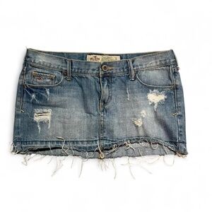 Hollister Denim Frayed Mini Skirt